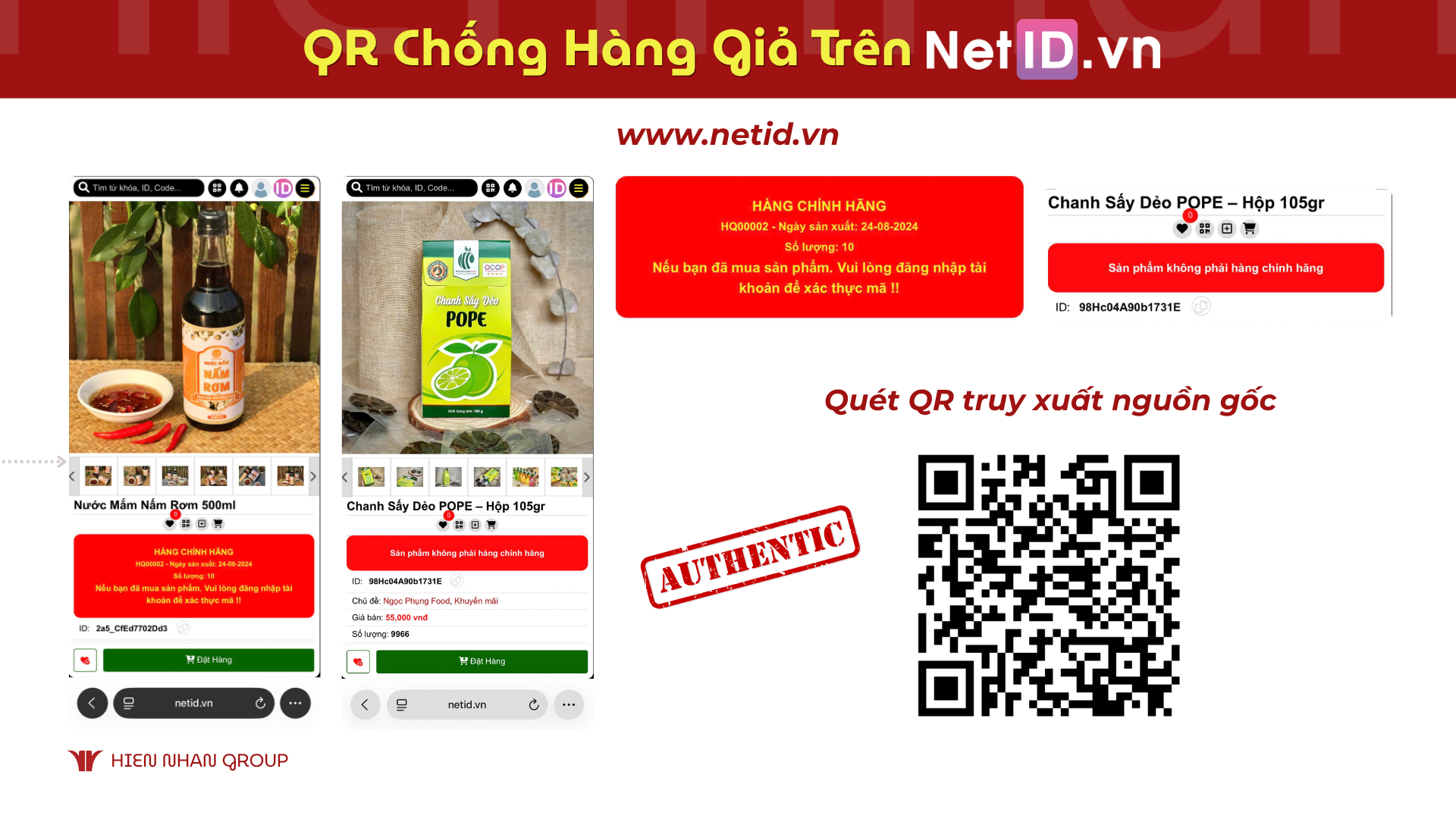 QR chống hàng giả trên NetID