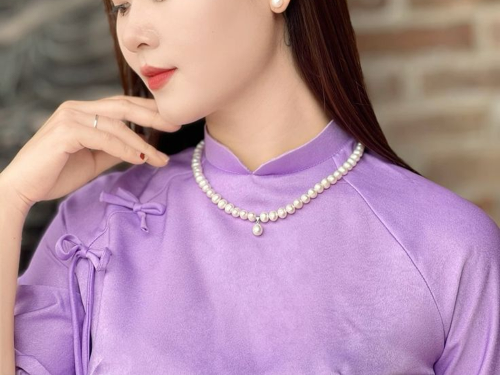 Ngọc trai và áo dài vẻ đẹp truyền thống đầy tinh tế