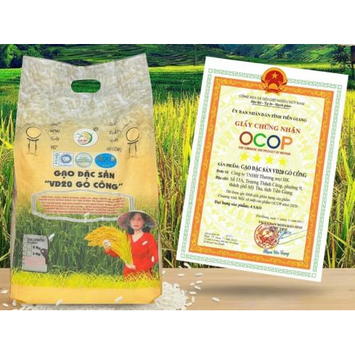 Gạo Đặc Sản VD20 Gò Công HKG 5kg | OCOP 4 Sao, Dẻo Thơm Đậm Vị