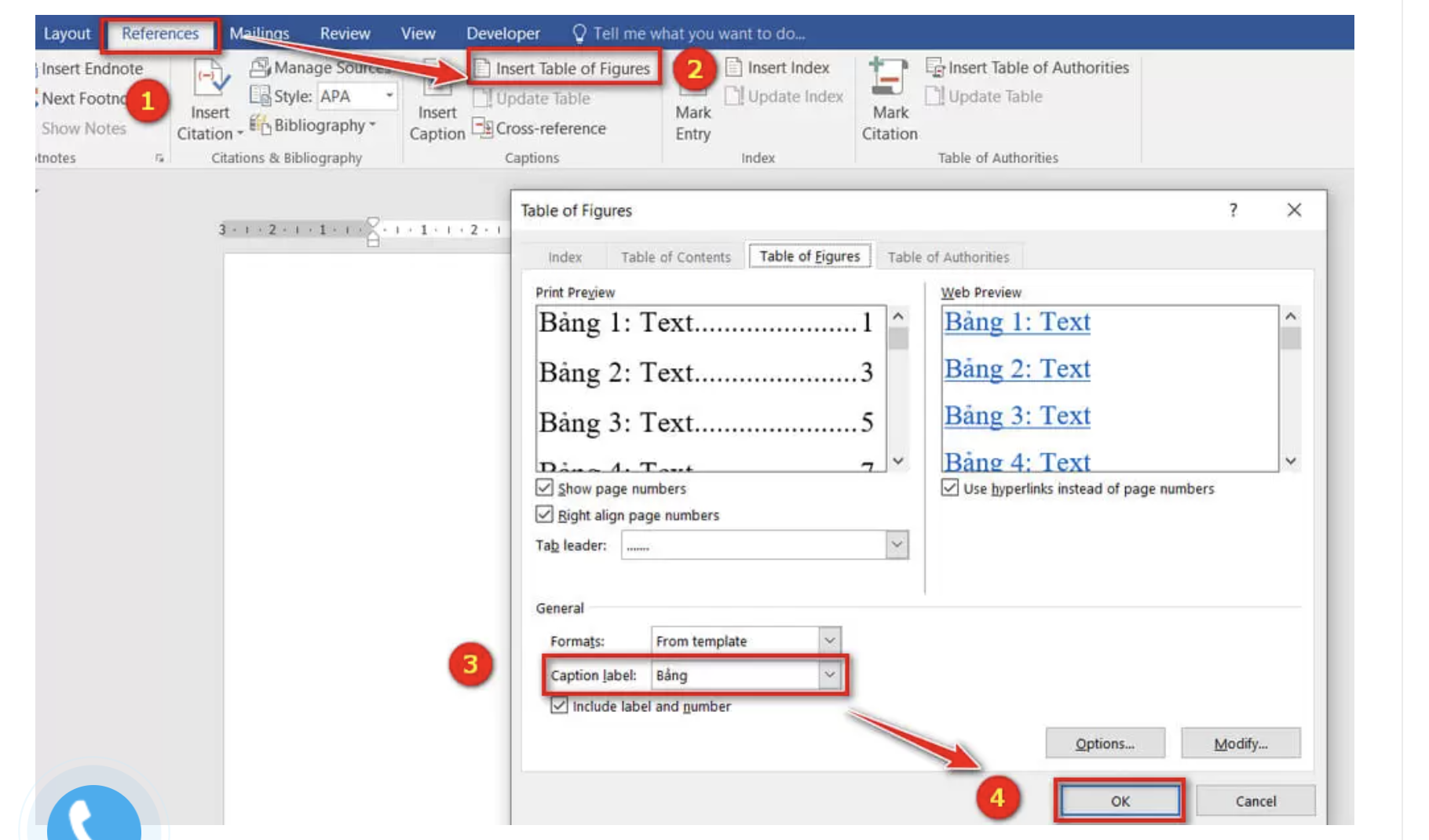 4. Bảng biểu và danh sách