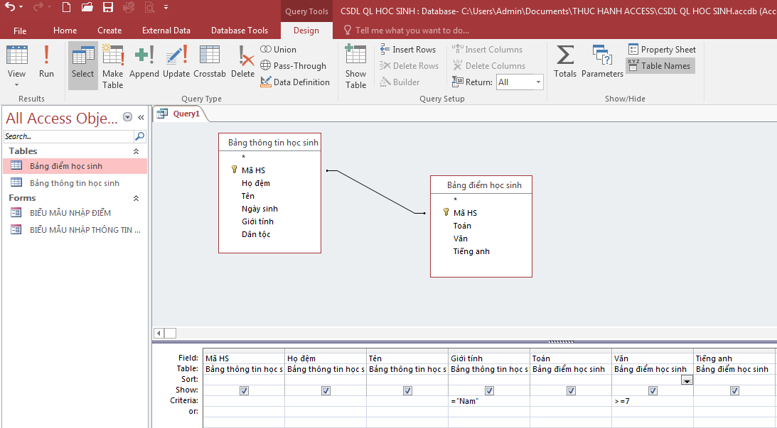 3. Thiết kế bảng và mối quan hệ
