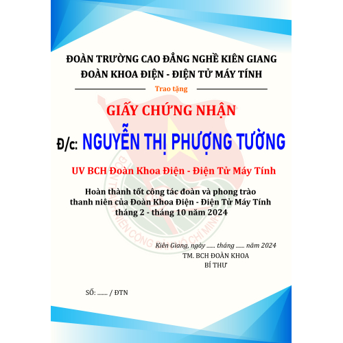 Thiết kế giấy khen tại trường