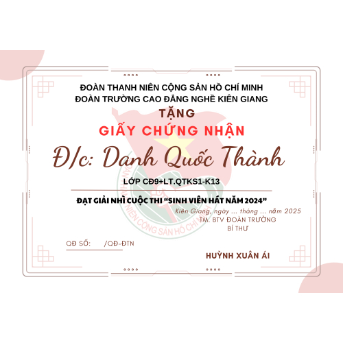 Thiết kế giấy khen tại trường