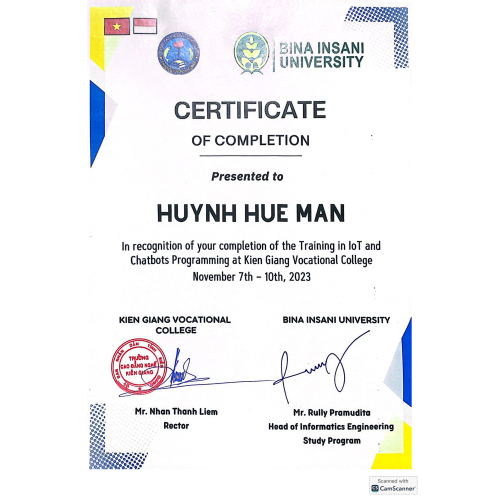 Giấy Chứng Nhận Tham Gia Khoa Lập Trình Indonesia