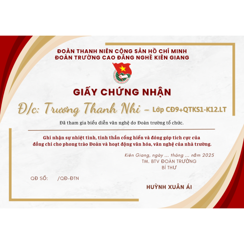 Thiết kế giấy khen tại trường