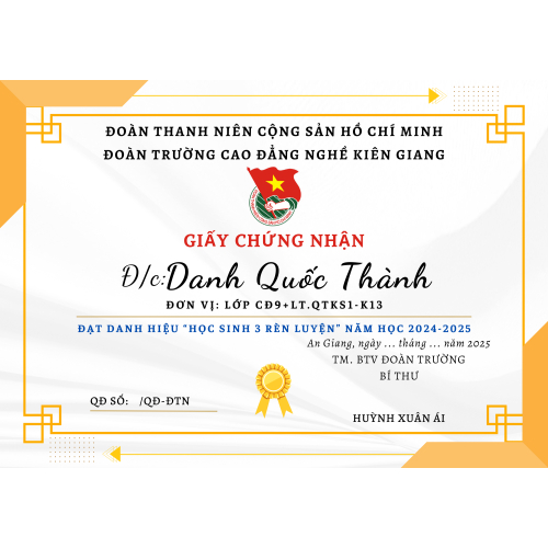 Thiết kế giấy khen tại trường