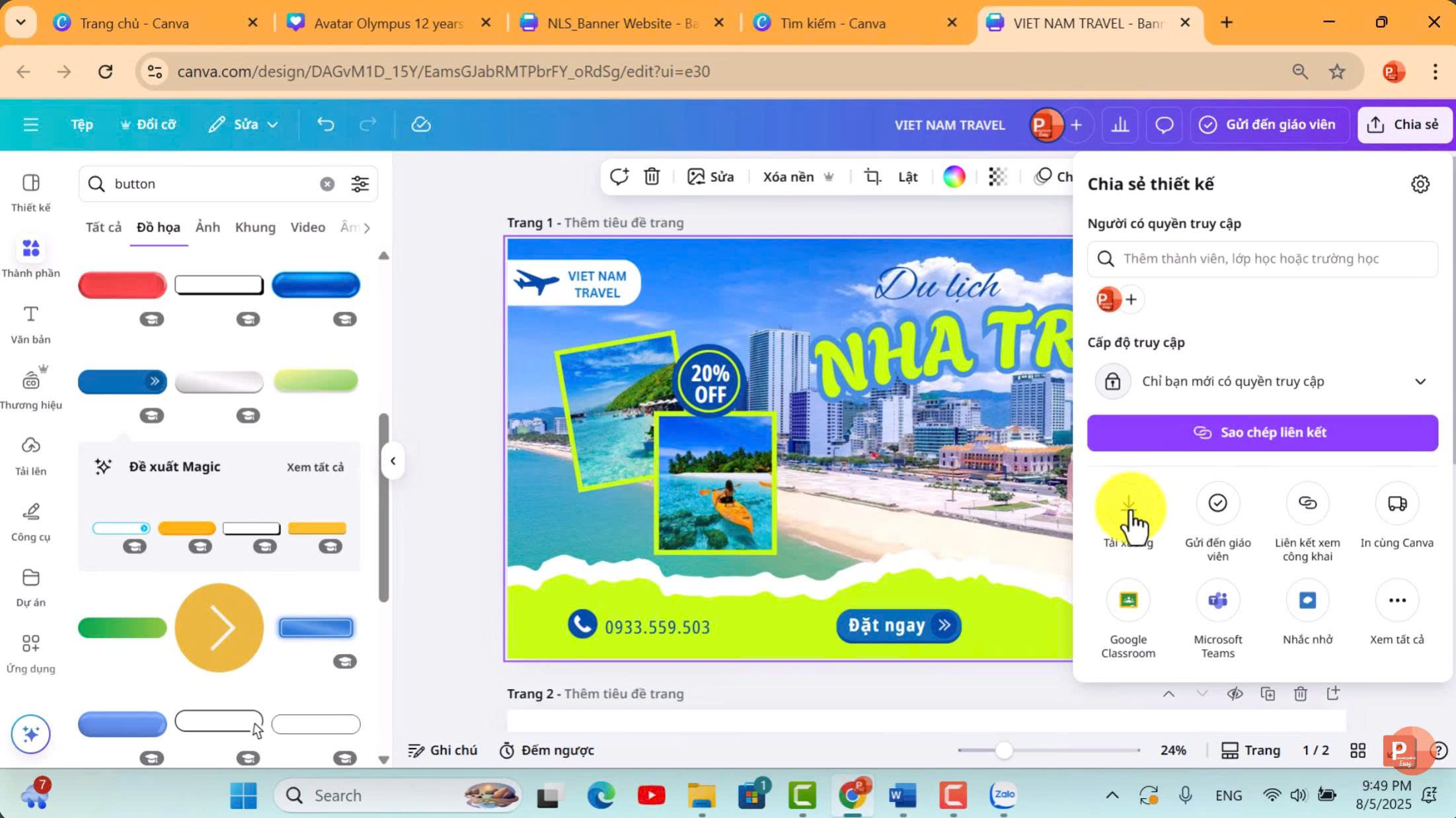 Xuất file ảnh hoàn thiện