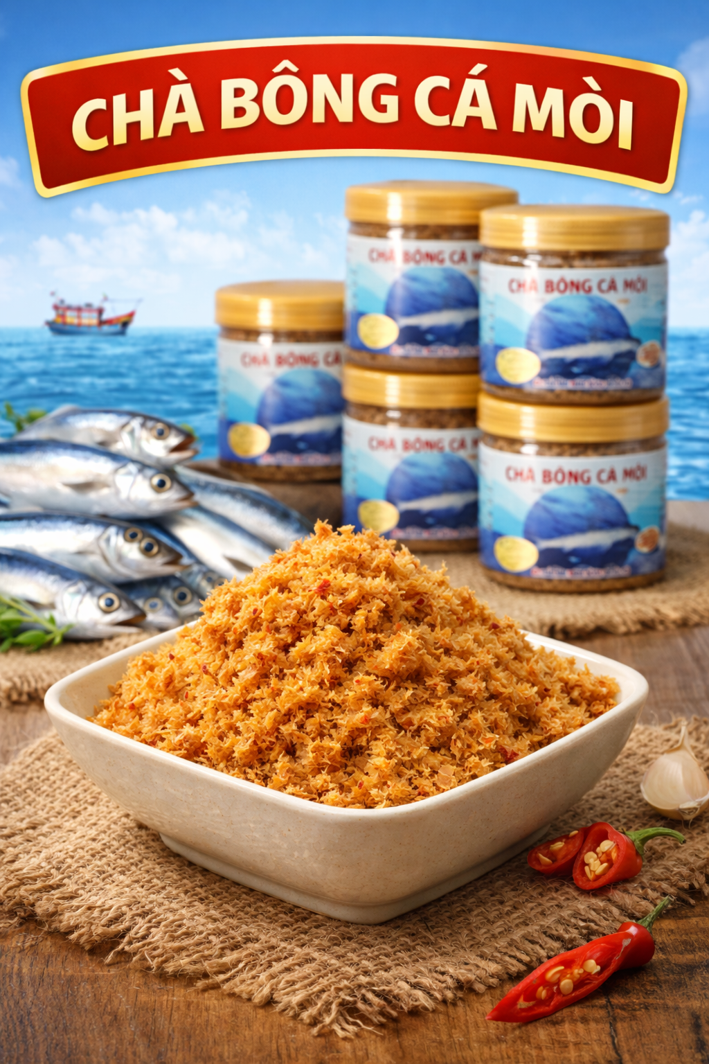CHÀ BÔNG CÁ MÒI – ĐẬM ĐÀ HƯƠNG BIỂN