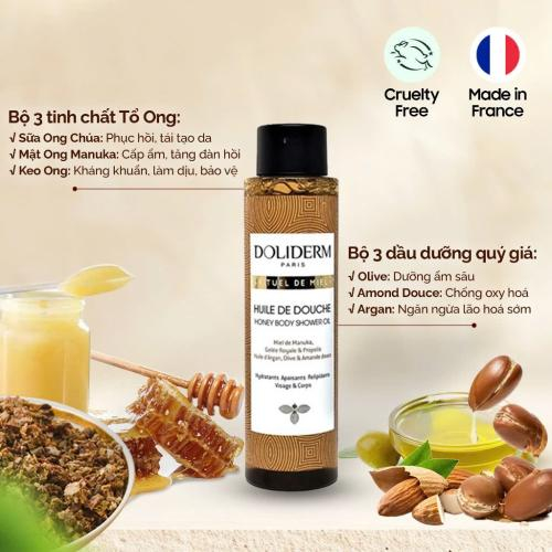 Dầu Tắm Dưỡng Ẩm Sữa Ong Chúa Doliderm Rituel De Miel - Pháp - 100ml