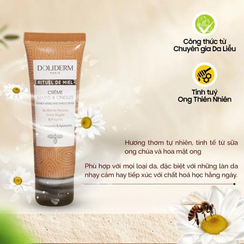 Kem Dưỡng Da Tay Và Móng Sữa Ong Chúa Doliderm Rituel de Miel - Pháp - 50ml