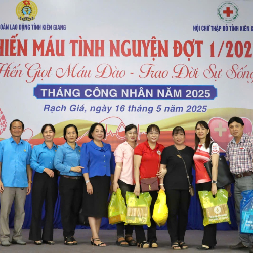 Liên Đoàn Lao Động Tỉnh Kiên Giang Tổ Chức Hiến Máu Tình Nguyện Đợt 1 Nhân Dịp Tháng Công Nhân Năm 2025
