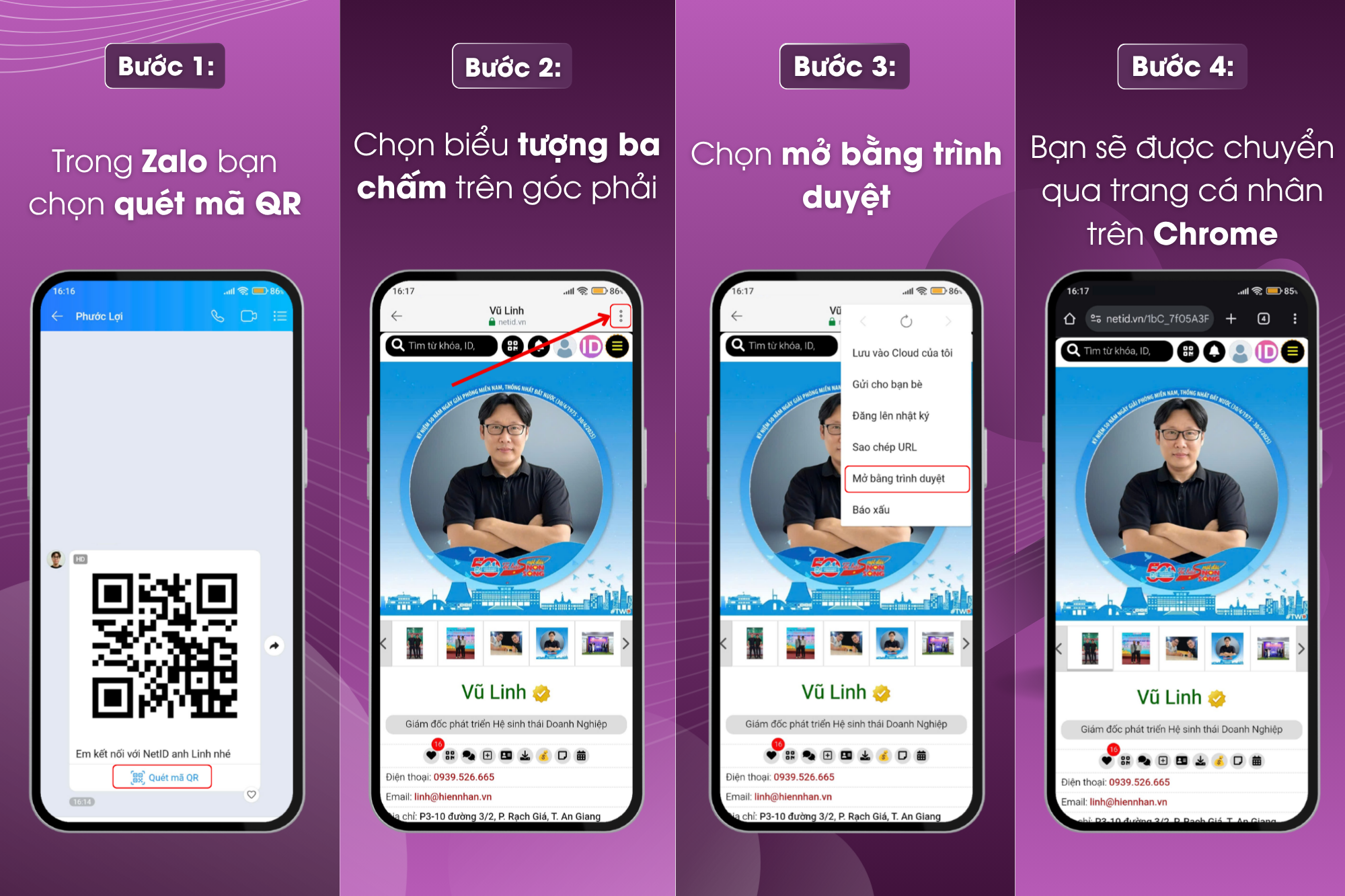 Các kết nối với người dùng trên netid