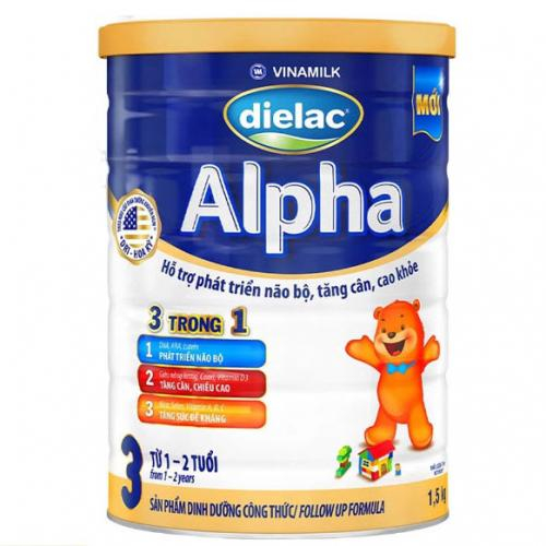 Sữa Bột Dielac Alpha 3 Lon 1.5kg (1-2 Tuổi)